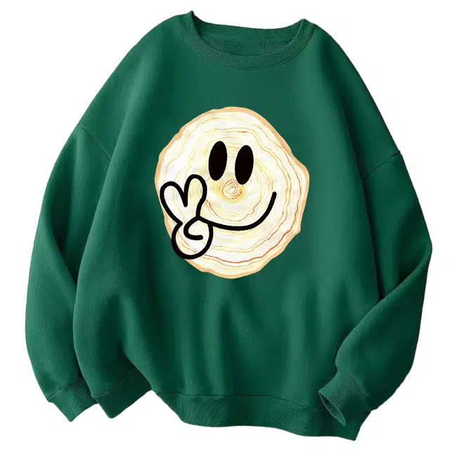 吉姆沃克卫衣 慵懒风宽松复古笑脸印花上衣外套女