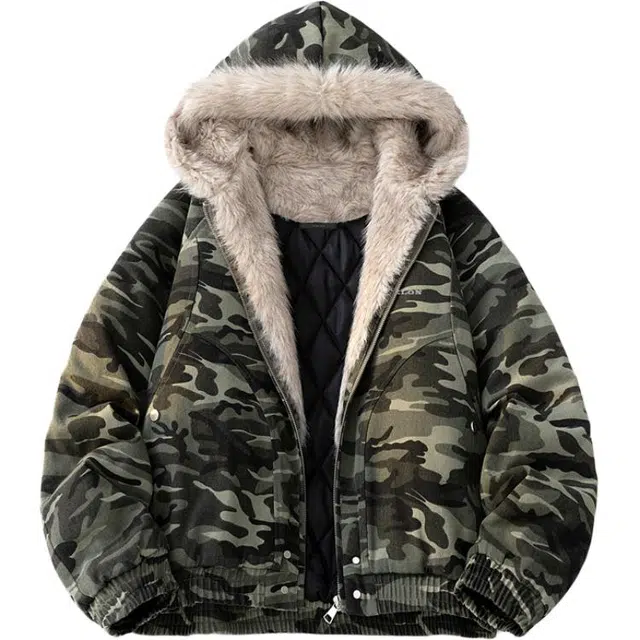 太子龍 美式潮流宽松加厚棉衣保暖防风御寒厚实毛领休闲外套棉服 男女同款