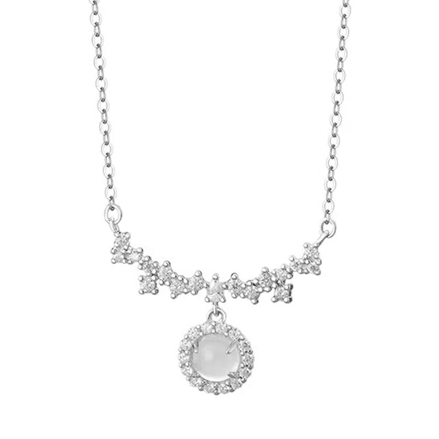 翡翠王朝 足银微笑之心 甜美优雅气质出众 清新明媚日常通勤吸睛百搭#好运天然 玉髓 项链 女款