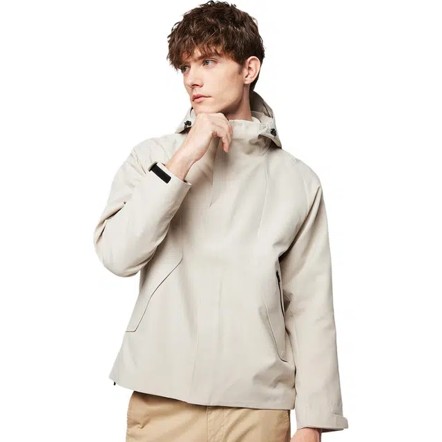 红豆 防水防污机能服轻户外运动休闲茄克防风易打理连帽外套夹克 男款