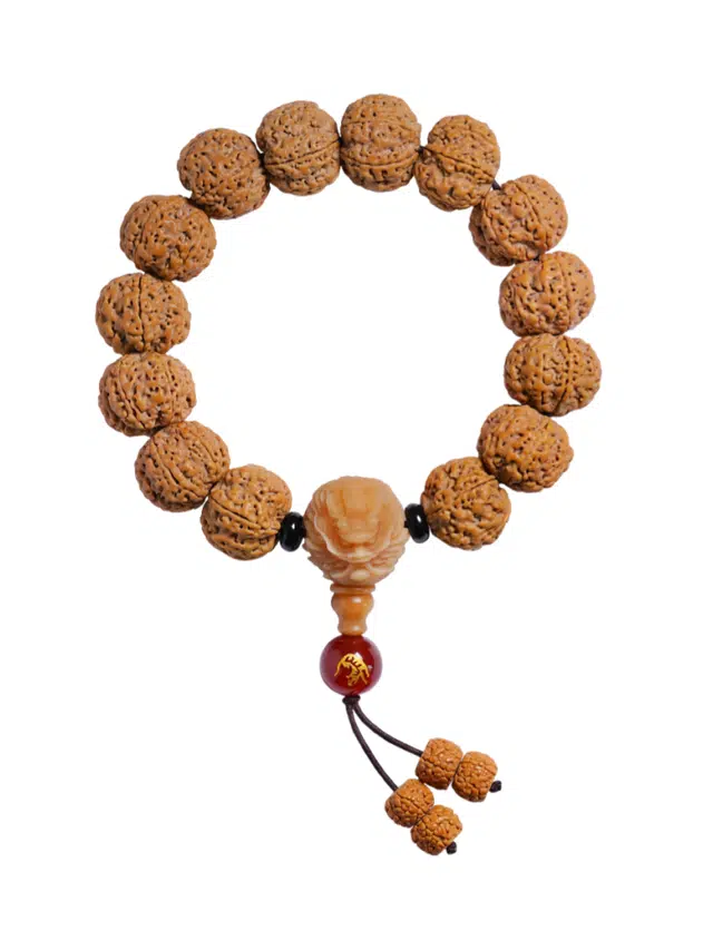 茂琼 八方来财万事顺遂福气满满中式国潮文玩六瓣原籽文玩雕刻复古风格高密肉厚好运寓意 金刚菩提 手串 男女同款情侣款