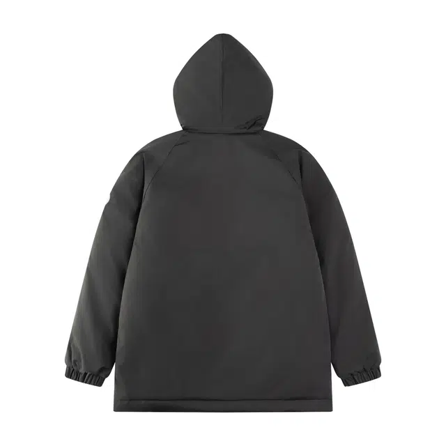 奇迹街区 美式纯色字母国潮宽松加厚情侣百搭棉衣设计感复古保暖休闲外套连帽毛领冬季棉服 男女同款