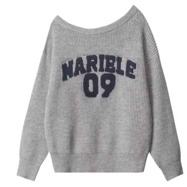 望莱仕 美式辣妹露斜肩慵懒长袖针织衫 女款