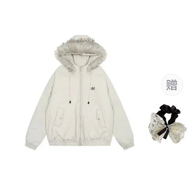 涂诗菲 美式复古潮流高街宽松休闲百搭简约慵懒风气质时尚长袖外套棉服 男女同款