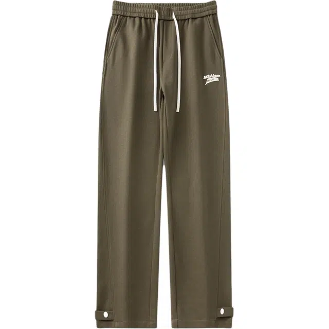 前进牛 美式经典复古潮牌高街甜酷风侧骨高密绣花脚口四合扣卫裤男潮流百搭宽松户外街头直筒休闲裤 男女同款