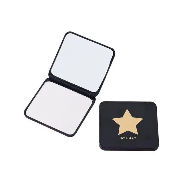 格安诺化妆镜随身携带高颜值迷你手持镜双面便携翻盖式小镜子折叠镜