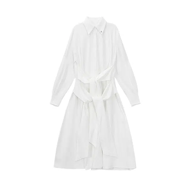 TREEMINGBIRD Velboa Stripe Strap Long Shirt One-Piece