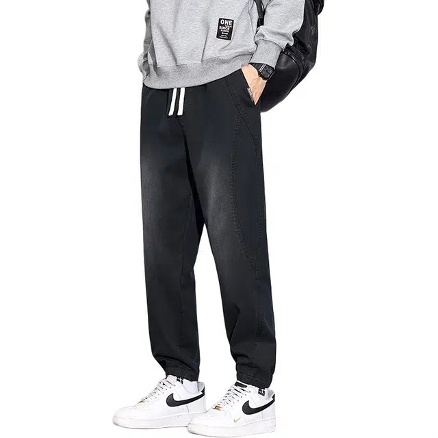 协协乐 高街机能风解构工装裤美式复古秋冬季潮牌宽松哈伦九分束脚裤百搭青少年痞帅运动长裤休闲裤 男款