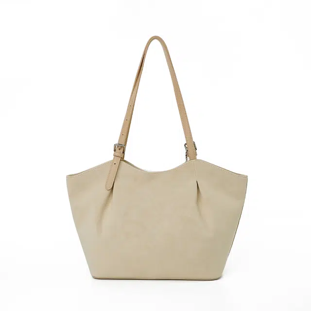 稻草人 美拉德风女大学生琥珀流光系穿搭大容量上课托特包复古精致小巧时尚百搭通勤腋下包 人造革 单肩包 女款 杏色 /卡其