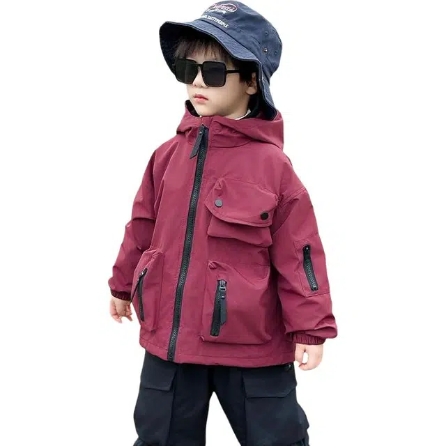 蓝彩何上装 男童夹棉外套秋冬款儿童防风防水冲锋衣三合一户外服宝宝加厚冬装