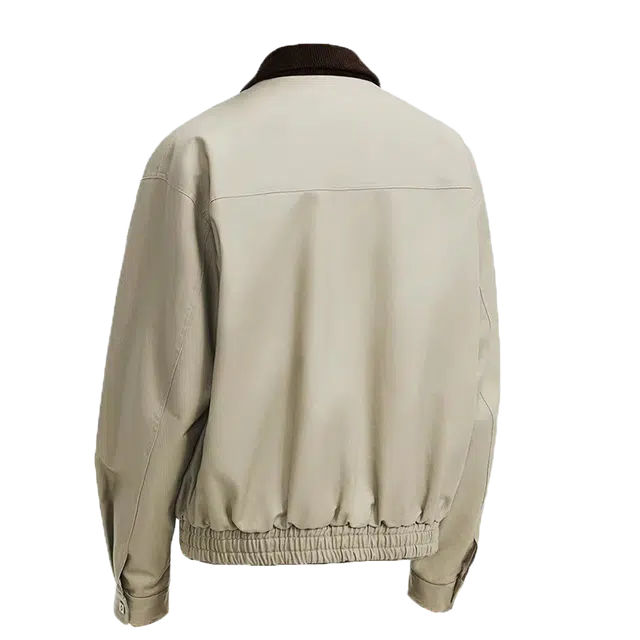 一碗士多  复古巴恩风高街痞帅美式纯色百搭小众宽松舒适个性通勤日常户外运动翻领落肩袖棒球服 男女同款