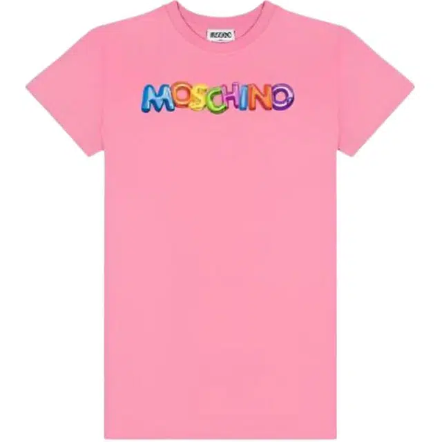 Moschino Kids Letter Print Dress Pink