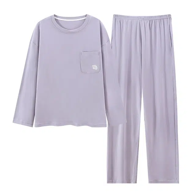 芬腾可安 春秋纯棉简约遮肉宽松显瘦亲肤外出可穿家居服睡衣套装 女款