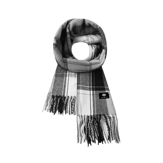 俞兆林 经典英伦风百搭高级感格子流苏 心动礼盒装 聚酯纤维 绒线围巾 男女同款情侣款