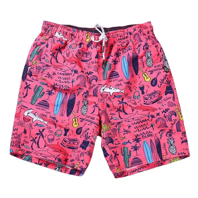 吉姆沃克 海边度假游泳裤印花大裤衩夏宽松沙滩裤