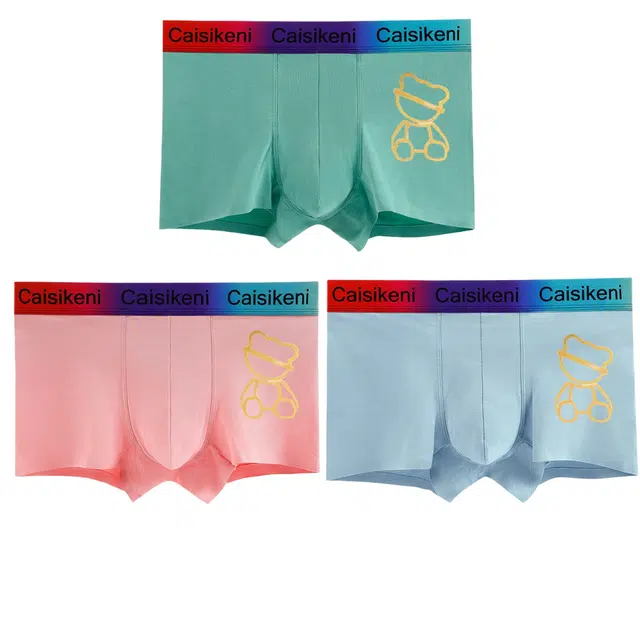 兰缪 纯棉透气渐变无痕舒适时尚多彩清新平角内裤 男款