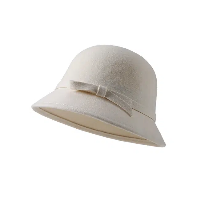 稻草人 韩版时尚优雅高级感 百搭潮流纯色 显脸小 羊毛 渔夫帽 女款