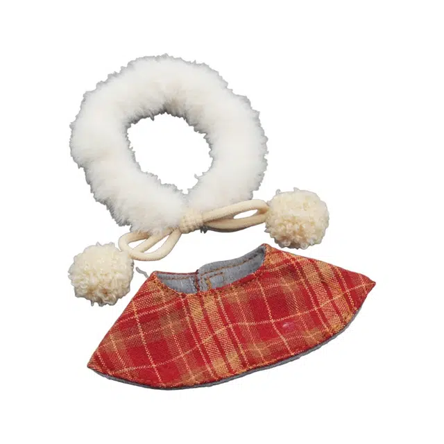 图米鱼 毛球披肩斗篷裙 适配于 一代 二代 三代 马卡龙 坐坐派对仅娃衣 娃衣着替