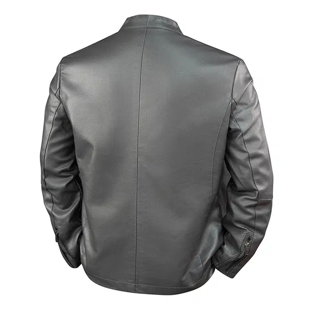 左岸 复古轻商务修身机车服加绒大码个性拉链秋冬季潮流潮牌宽松舒适高级感重工纯色夹克外套皮衣 男款