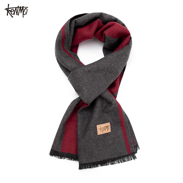 肯默 柔软 聚酯纤维 绒线围巾 男女同款情侣款