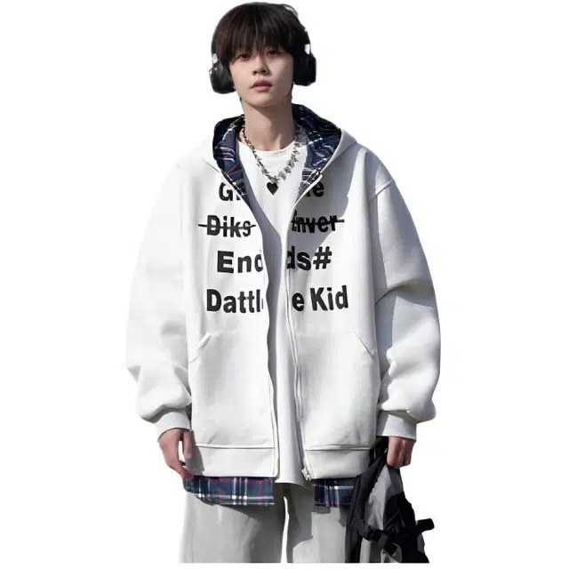 木木兔 美式高街重磅长袖男生秋冬潮流穿搭简约男款冬天时尚轻奢百搭冬季衣服国潮宽松开衫外套上衣卫衣 男女同款