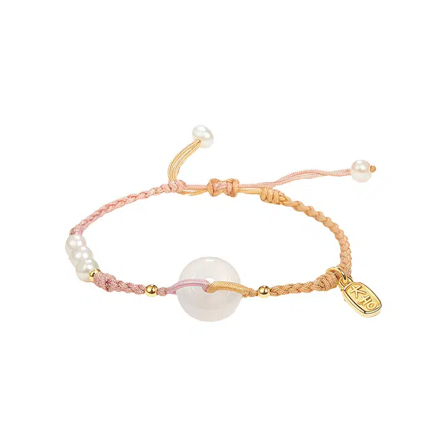 前方大荒野 大吉平安扣 吉祥如意平安喜乐新中式时尚潮流日常百搭轻奢独特 菩提根 手绳 女款