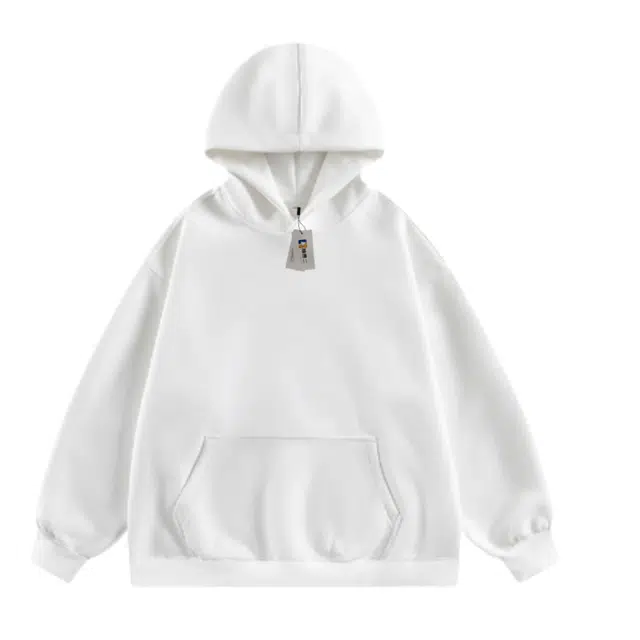 地界二 秋冬情侣外套潮牌宽松连帽高品质纯色重磅经典百搭亲肤卫衣 男女同款