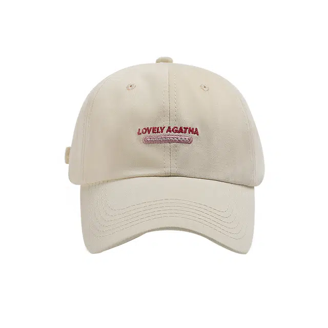 稻草人 韩系甜美可爱百搭 简约刺绣休闲潮流 显脸小 棉 鸭舌帽 女款