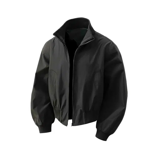 顶峰保罗 美式潮牌纯色高级感短款宽松休闲上衣外套秋冬穿搭情侣款加厚保暖防风潮流百搭翻领夹克 男女同款