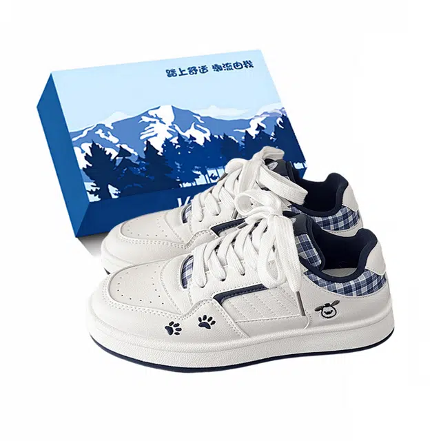 小鹿米利 韩系休闲厚底百搭 包裹性减震耐磨增高 低帮 板鞋 女 蓝色