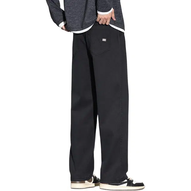 协协乐 美式轻商务小西裤秋冬季潮牌宽松直筒垂坠感青少年痞帅百搭简约时尚运动长裤休闲裤 男款