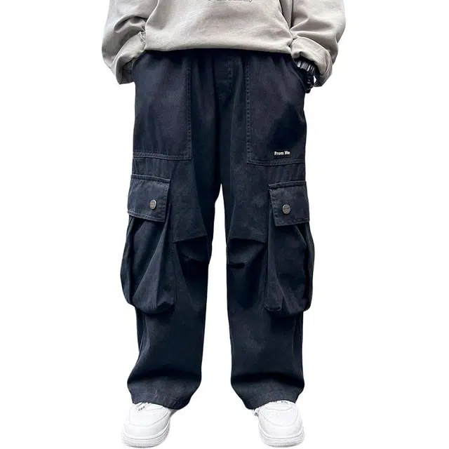 黑恐龙牛仔裤 春秋款酷帅工装日系长裤 青少年