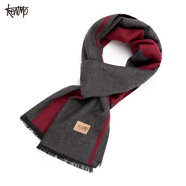 肯默 柔软 聚酯纤维 绒线围巾 男女同款情侣款