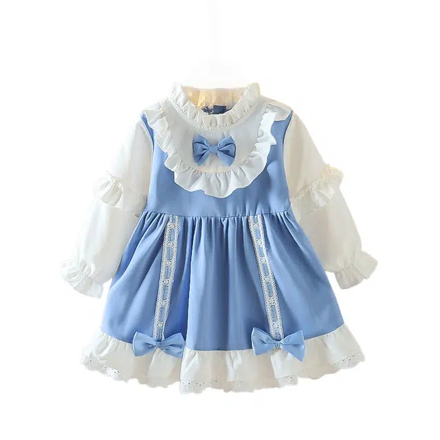 吉姆沃克 连衣裙 女童蝴蝶节萝莉 春秋小女孩花边公主裙宝宝甜美裙子