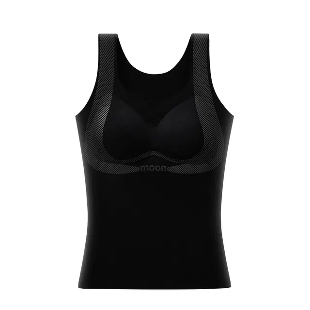 草本初色 暖绒轻塑隐形无痕打底锁温高弹抑菌免穿文胸提拉简约舒适发热宽肩带通勤内搭衫无束缚秋冬保暖背心 女款