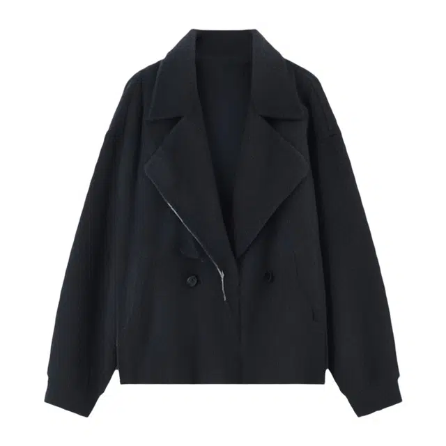 潞优野 高档大气商务简约保暖绵羊毛气质双面呢大翻领外套大衣 女款