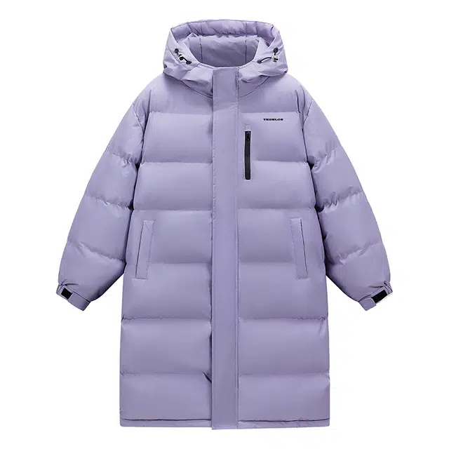 太子龍 韩版宽松中长款连帽百搭保暖棉衣简约防风御寒外套棉服 男女同款