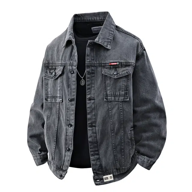 巴塞罗那足球俱乐部 潮牌男款外套美式复古水洗落肩宽松舒适百搭上衣夹克 男女同款