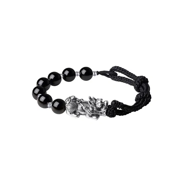 周大生 【墨貔镇禄】新中式质感国潮小众高级感时尚百搭中性酷炫手工编织绳 好运天然 玛瑙 玉髓手绳 男女同款情侣款