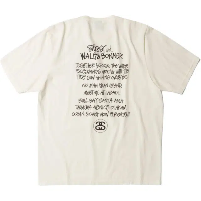 Stussy Wales Bonner FW25 OCEAN SONG TEE logoT