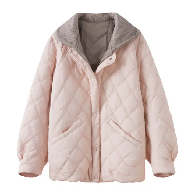 潞优野 休闲时尚保暖舒适温暖可脱卸连帽两穿短款外套宽松棉服 女款