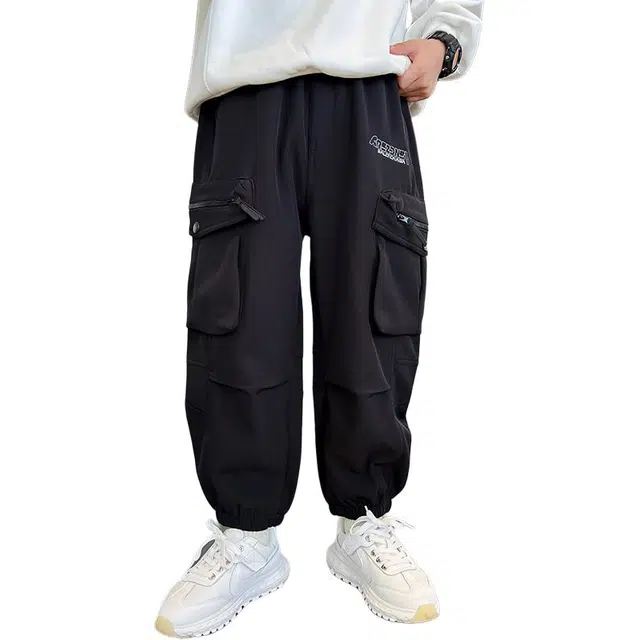 黑恐龙牛仔裤 春秋款中大儿童休闲标准长裤 青少年