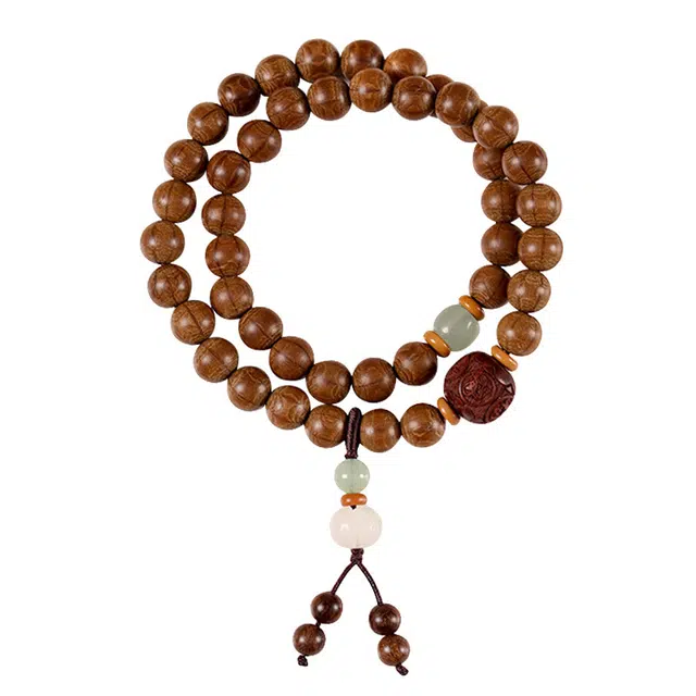 琛宬 禅意吉祥复古国潮风新中式文玩五福转运莲花简约百搭 六道木 手串 男女同款情侣款