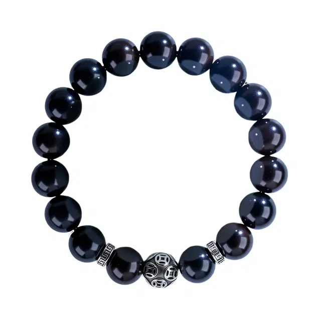 素于 新中式文玩小众百搭串珠轻奢高级感灵动转运饰品八方来财招财纳福 告白精美 #好运 黑檀 手串 男女同款情侣款