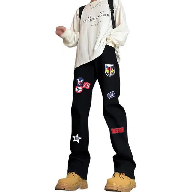 PWUE 3D Embroidered Colorblock Pants