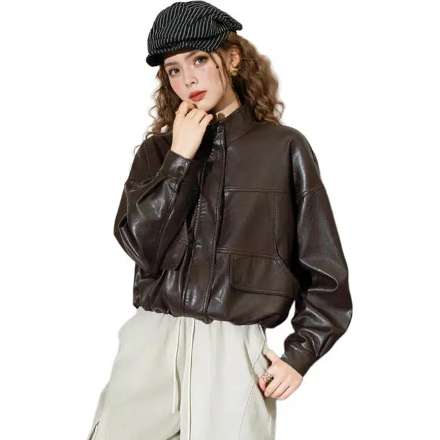 法文箱子 高级感小个子机车夹克 女款