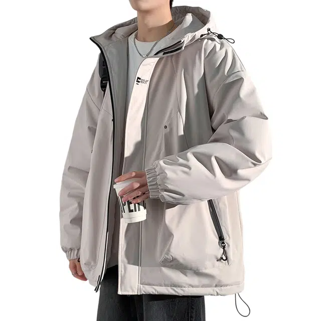 顶峰保罗 山系户外机能运动登山连帽工装长袖棉衣无性别主义潮牌休闲直筒上衣加厚多口袋宽松百搭舒适保暖耐磨棉服 男女同款