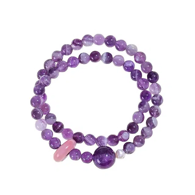 乃瑭 梦幻好运招财纳福  时尚高级感天然 紫水晶 手串 男女同款情侣款