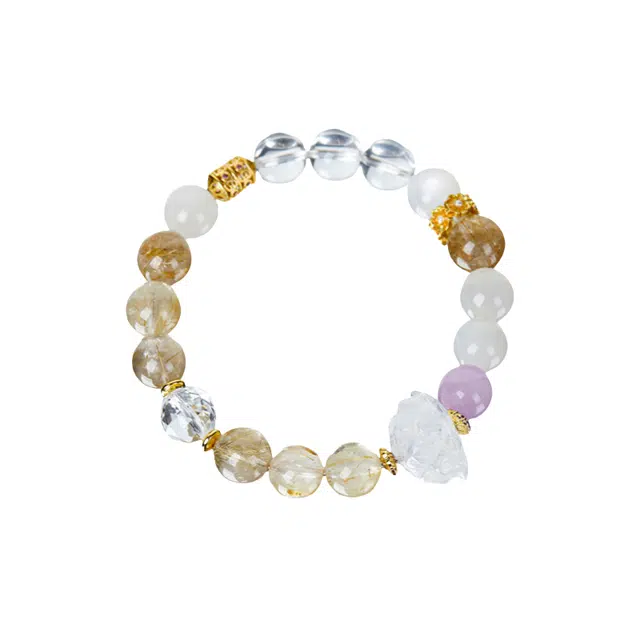 子婳 星光璀璨八方来财招财暴富能量守护石五行花开富贵小众设计轻奢简约百搭手饰 多色水晶 手串 女款
