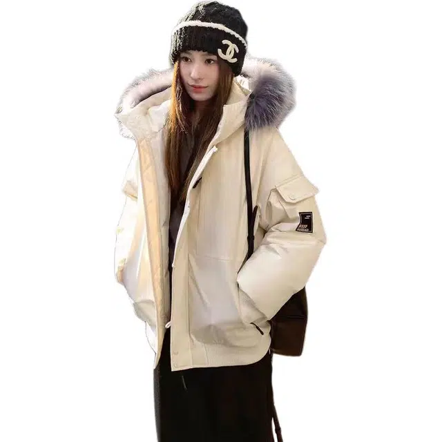 丝絮丝绸 冬季时尚宽松高级感加厚保暖外套棉服 女款